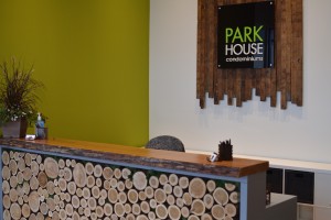 Greenscape Design Wooden Desk and Sign AFTER