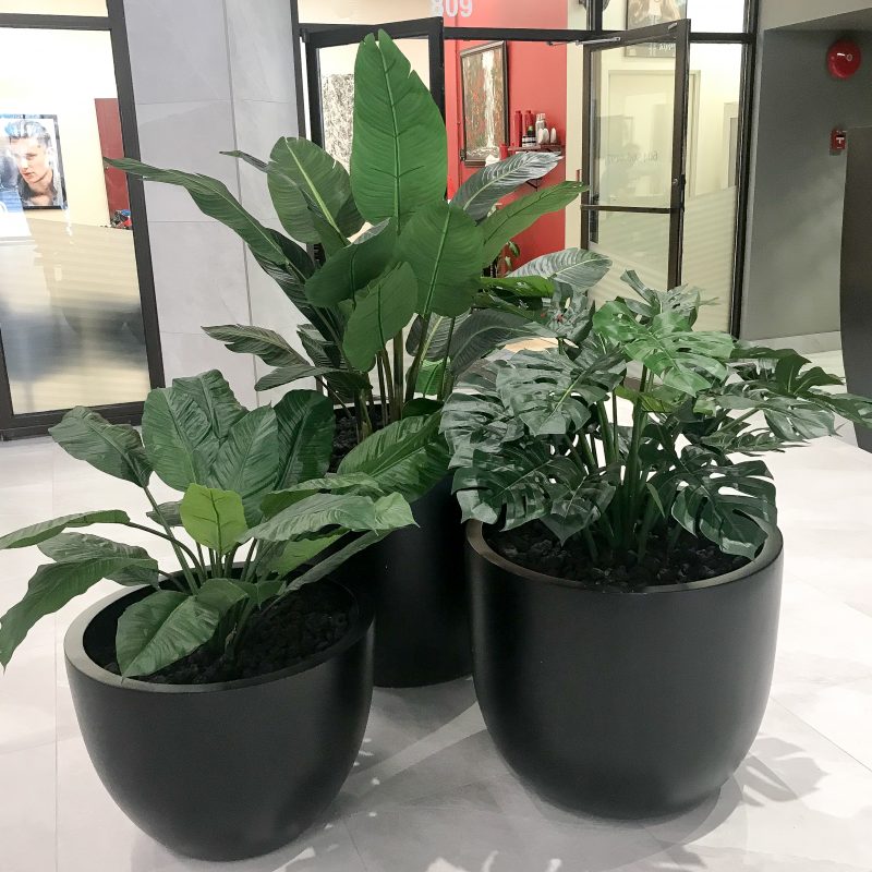 Large Potted Artificial Tropical Greenery // Office Lobby Greenscape