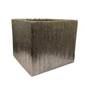 Ceramic Cube - Etched Silver