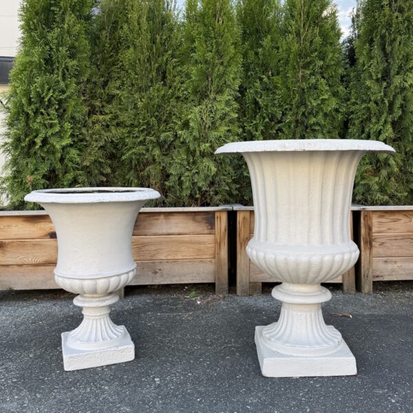 Sandstone Urns, 2 sizes for event rentals Vancouver