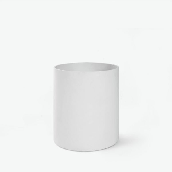 White Polished Cylinder Planter