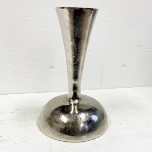 Metal Pedestal Bowl - Reversible, Silver