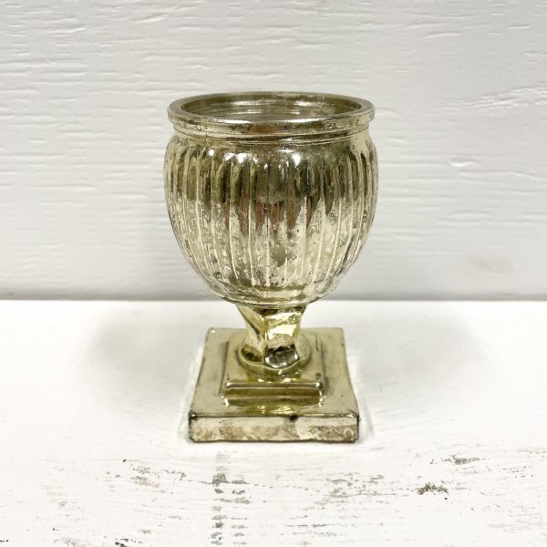 Mercury Glass Chalice Votive - Gold