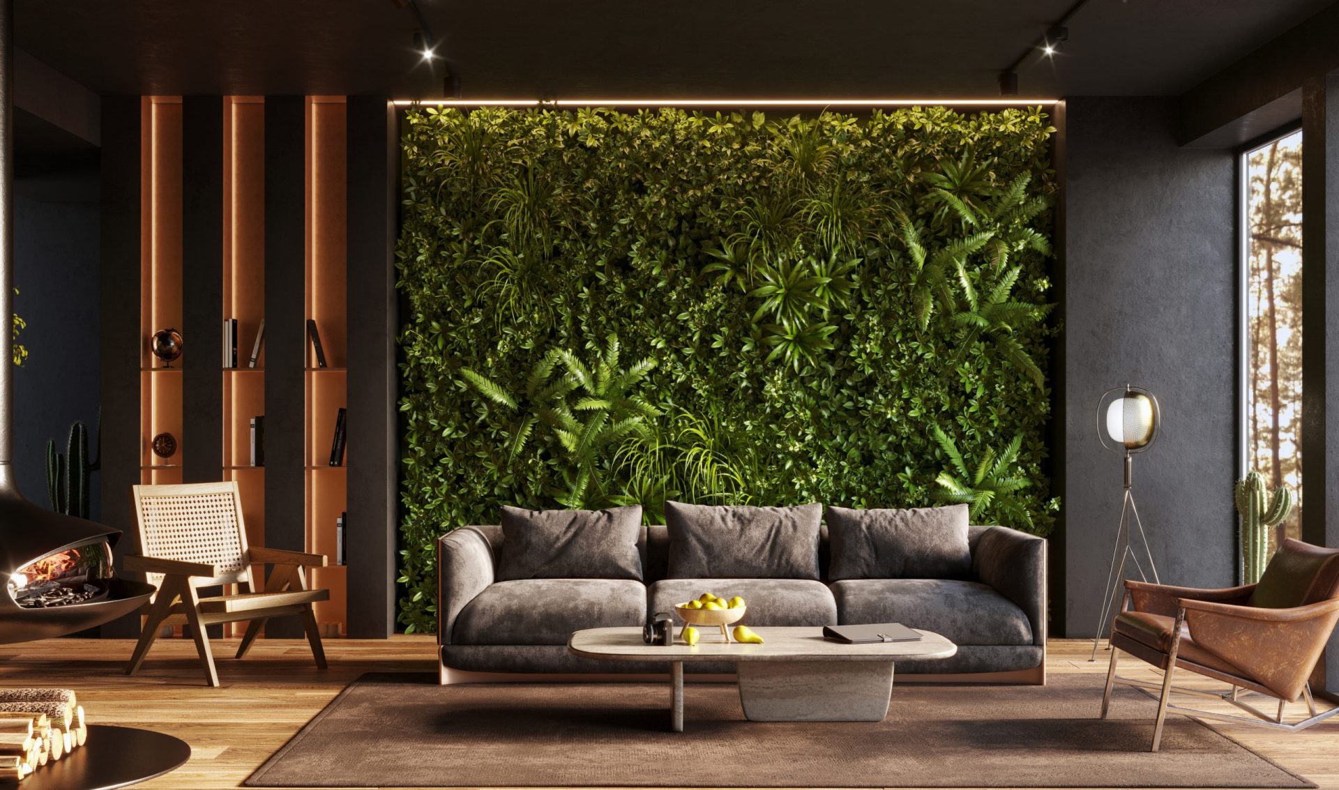 biophilic design vertical green wall