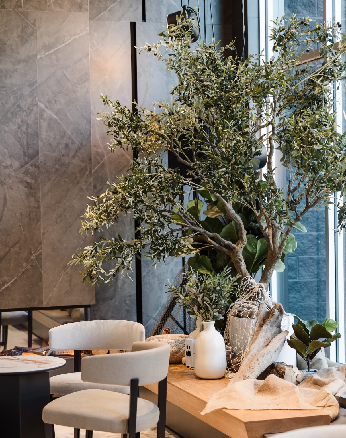 Faux Olive Tree and Greenery - Greenscape Design & Decor