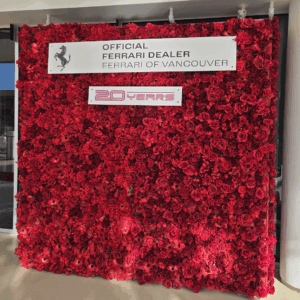Red Faux Floral Backdrop