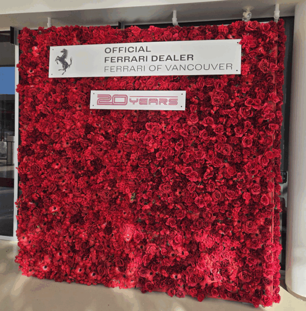 Red Faux Floral Backdrop