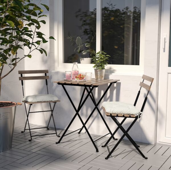 Bistro Table Set - Natural Wood - Image 2