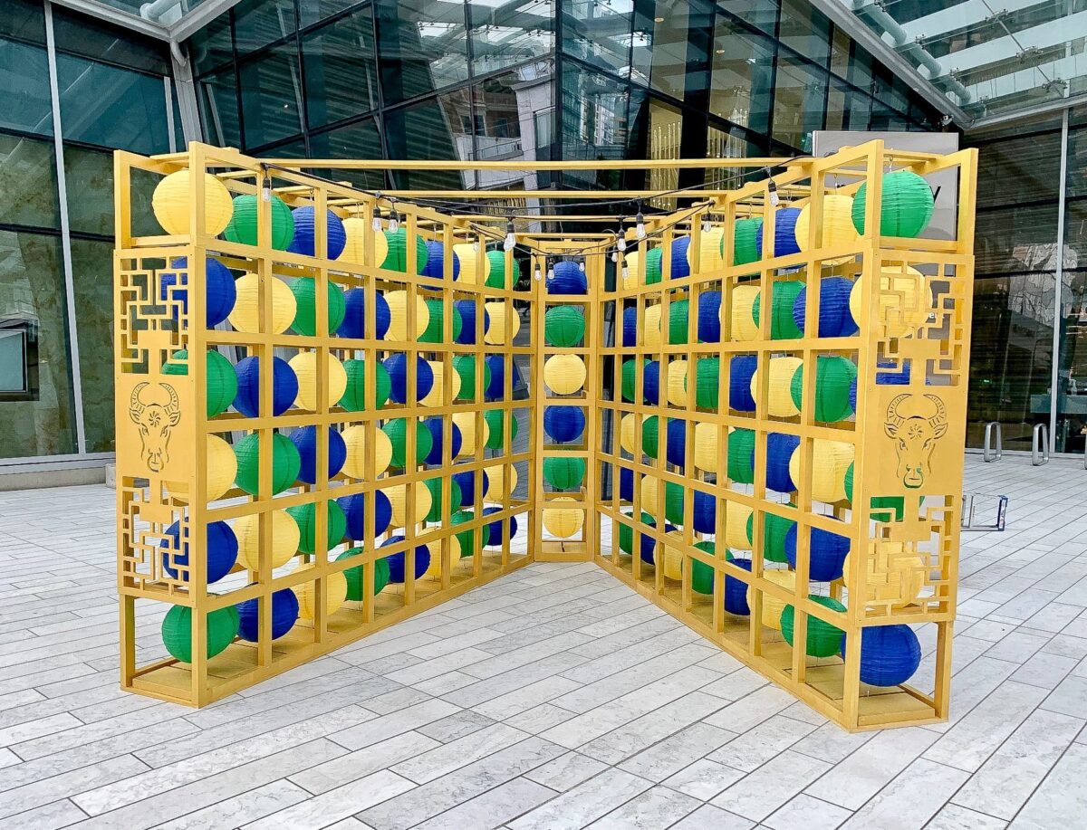 Outdoor Courtyard Lantern Display