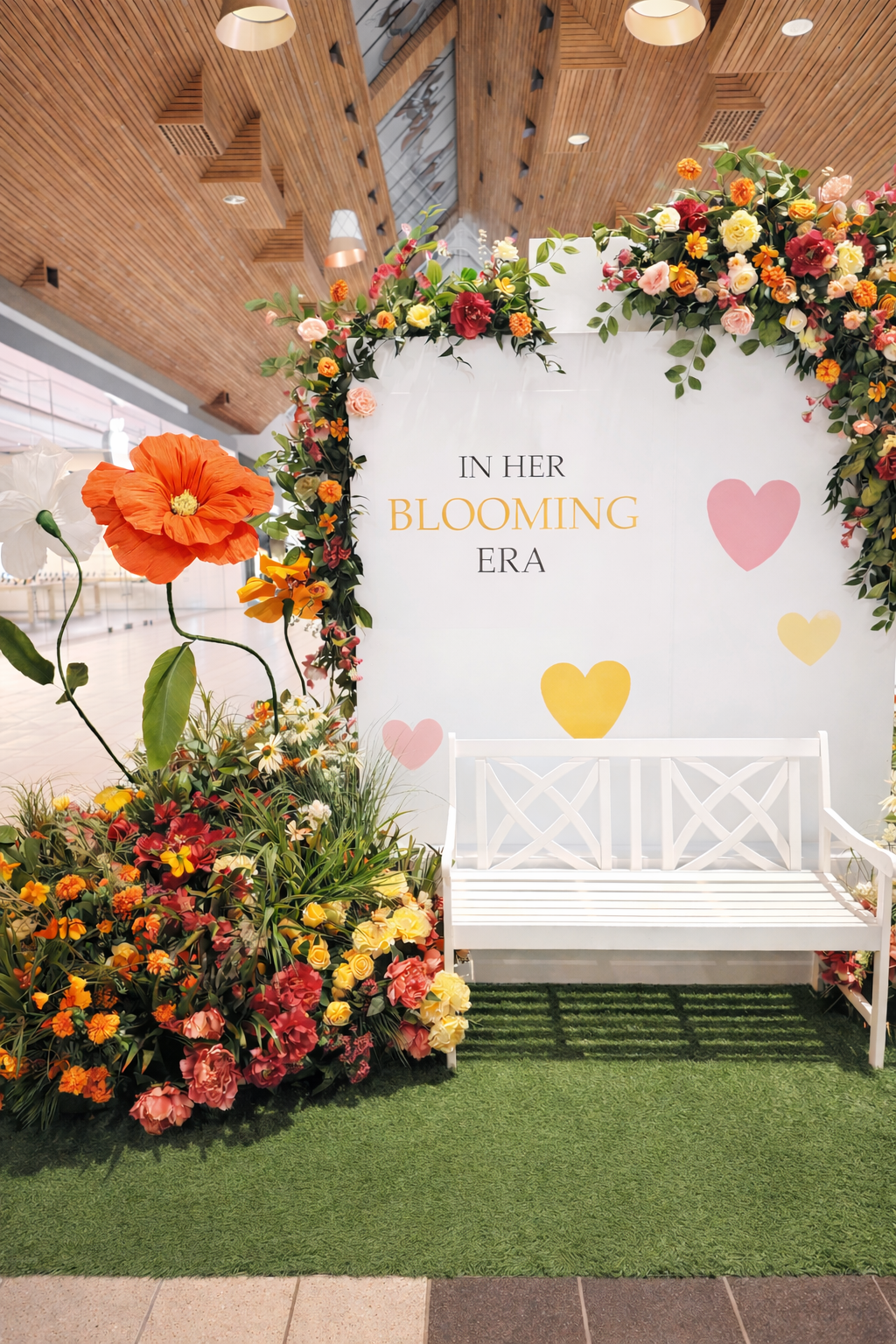 Mother's Day Display In her blooming era - meadow florals backdrop giant flowers
