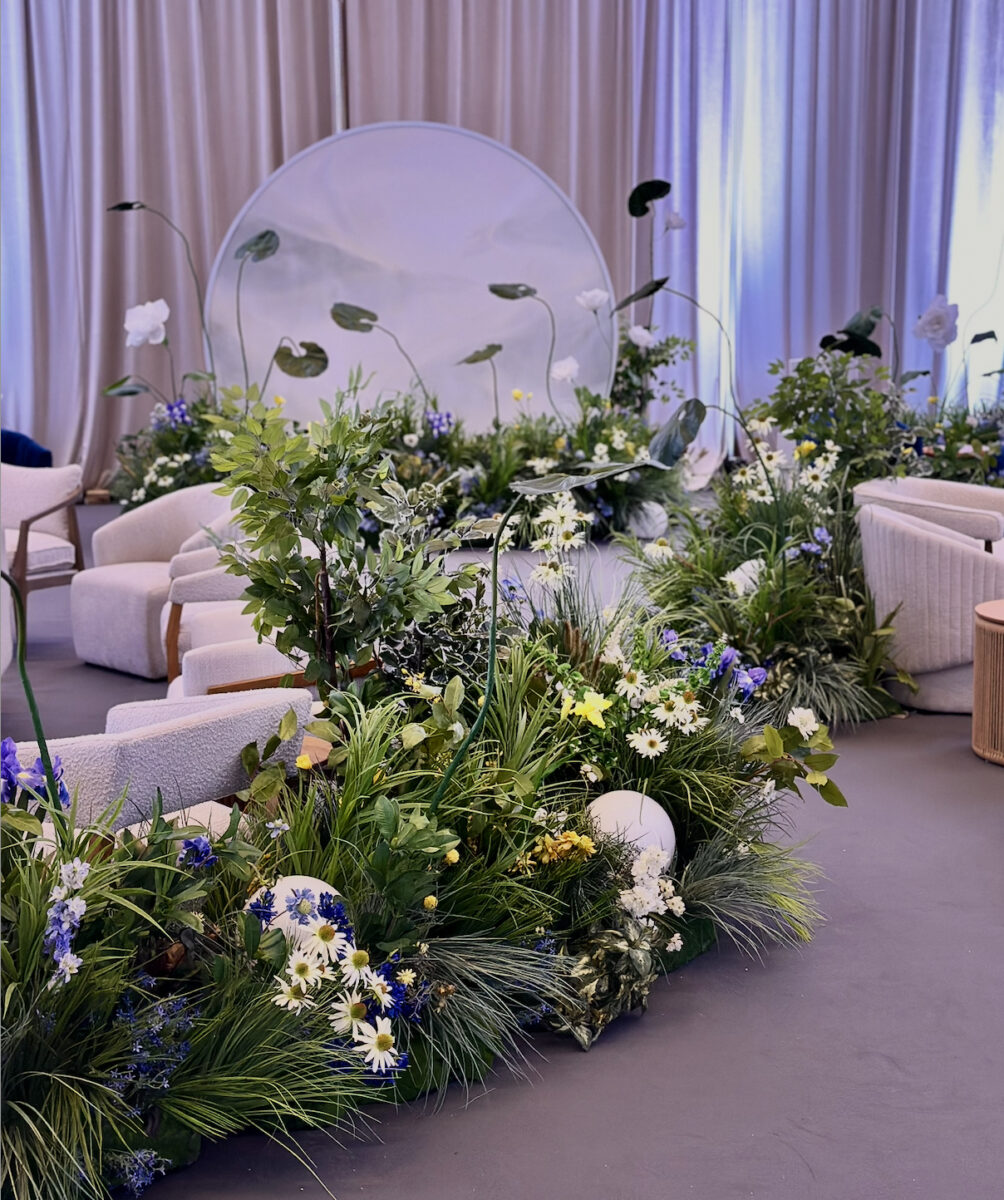 botanical meadow lounge seating event decor