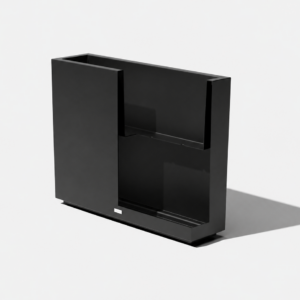 product image of a black synthetic trough planter